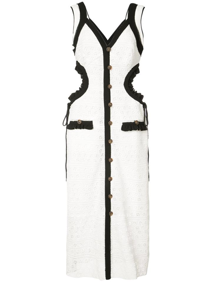 Self-portrait Broderie Anglaise Cutout Dress - White