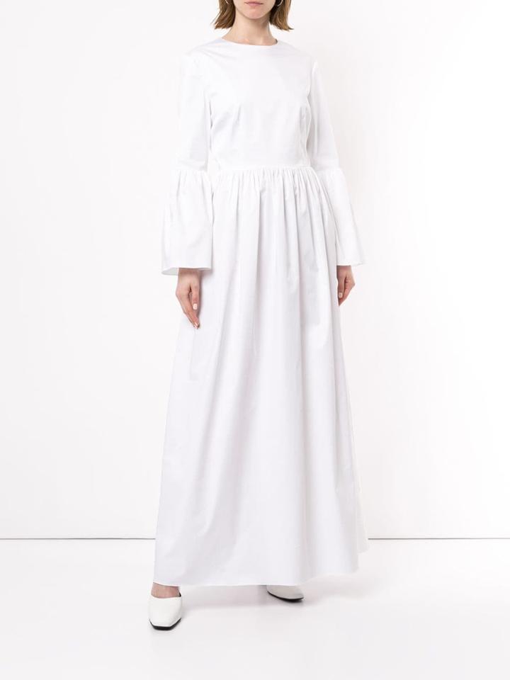 The Row Flute Sleeve Maxi Dress - White