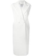 Max Mara - Long Sleeveless Belted Coat - Women - Angora/virgin Wool - 36, White, Angora/virgin Wool