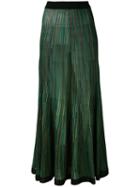 Sonia Rykiel - Long Knitted Skirt - Women - Silk/viscose - Xs, Green, Silk/viscose