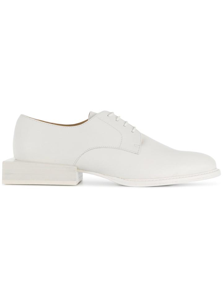 Jacquemus Mismatched-heel Derby Shoes - White