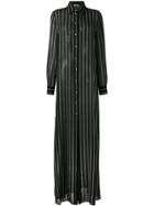Lanvin Striped Maxi Shirt Dress - Black