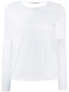 Stefano Mortari - Sheer Details Blouse - Women - Cotton/polyamide - 42, Women's, White, Cotton/polyamide