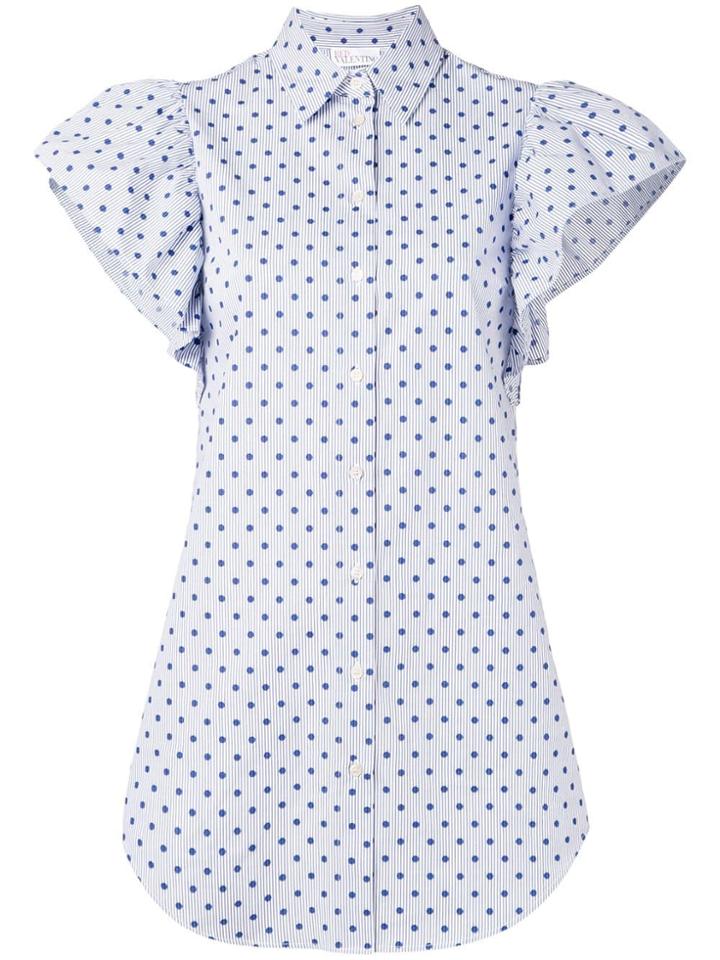 Red Valentino Striped And Polka Dot Blouse - Blue