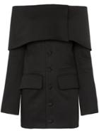 Aleksandre Akhalkatsishvili Folded Neck Long Blazer - Black