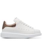 Alexander Mcqueen White And Rose Gold Oversized Leather Sneakers