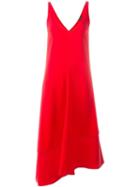 Joseph Asymmetric Midi Dress, Women's, Size: 40, Red, Acetate/polyester