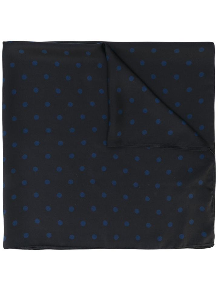 Saint Laurent - Dot Print Neck Scarf - Women - Silk - One Size, Black, Silk