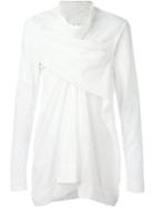 Rick Owens Wrap Effect Shirt, Men's, Size: L, White, Cotton