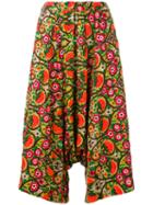 Comme Des Garçons Comme Des Garçons - Wide Leg Cropped Trousers - Women - Rayon - S, Yellow/orange, Rayon