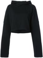 Strateas Carlucci - Cropped Hoodie - Women - Cotton - L, Black, Cotton