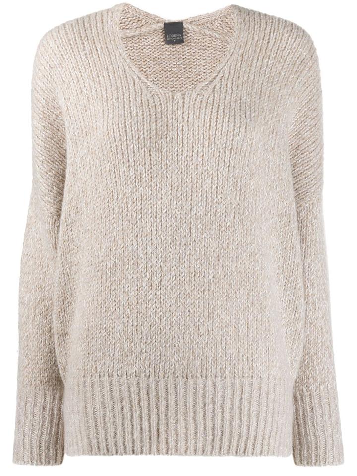 Lorena Antoniazzi Scoop Neck Slouchy Sweater - Neutrals