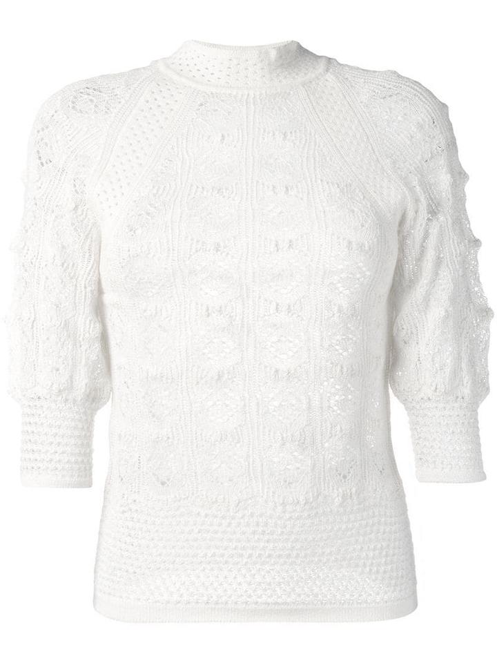 See By Chloé Open Stitch Knit Top - Neutrals