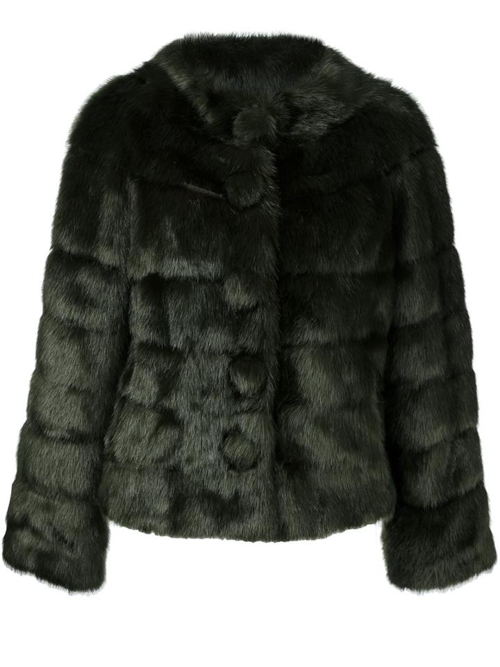 Twin-set Faux Fur Jacket, Women's, Size: Small, Green, Modacrylic/polyester/viscose
