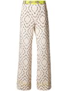 Antonia Zander Safari Printed Flared Trousers - Nude & Neutrals