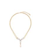 D'orlan Vintage D'orlan Faux Pearl Necklace - Metallic