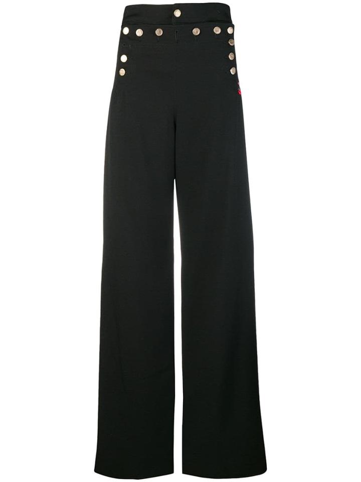 Giacobino High Waisted Wide Leg Trousers - Black