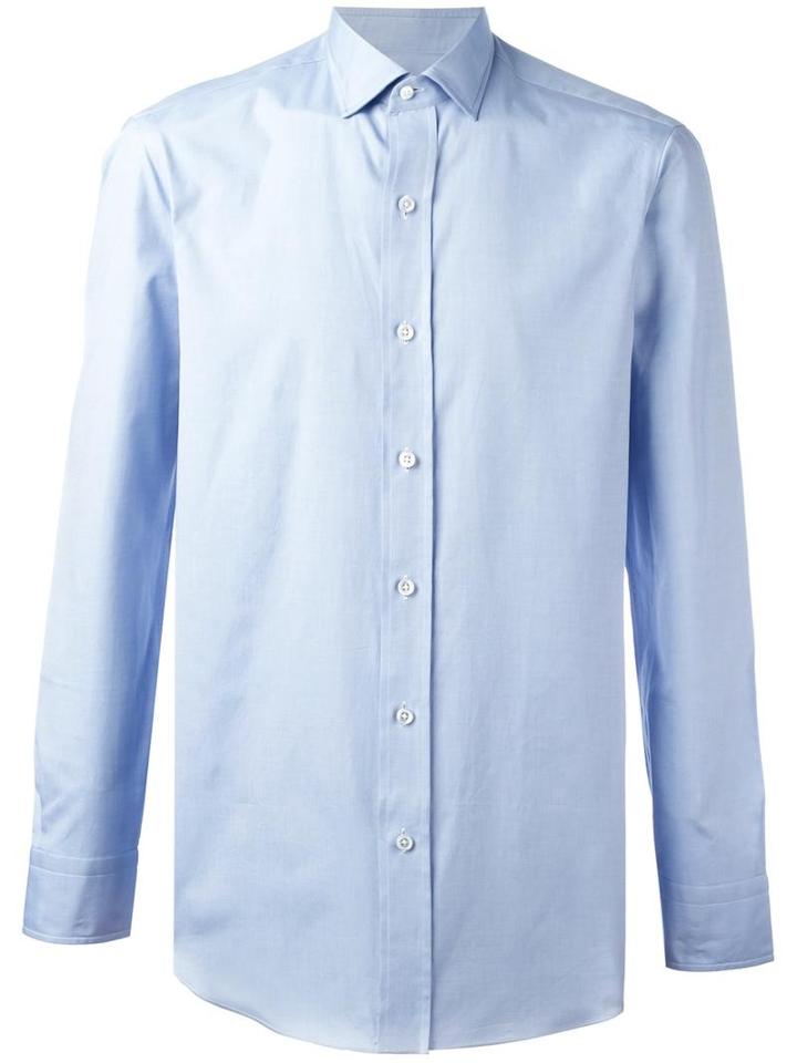 Salvatore Piccolo Sport Shirt, Men's, Size: 40, Blue, Cotton