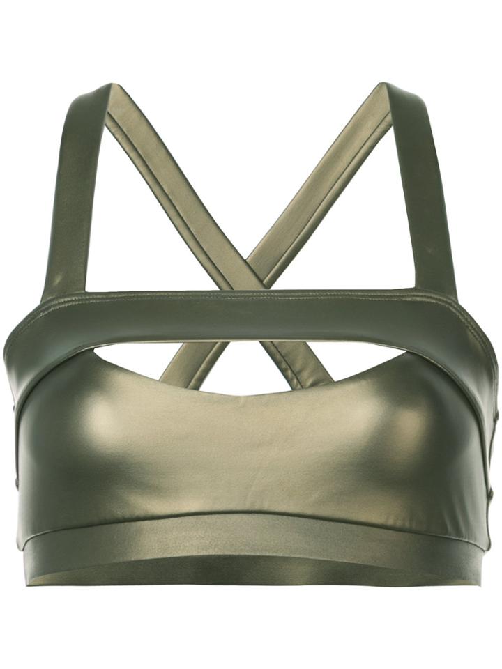 Cushnie Et Ochs Georgiana Metallic Bra Top - Green