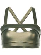 Cushnie Et Ochs Georgiana Metallic Bra Top - Green