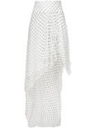 Alexandre Vauthier Asymmetric Spotted Ruffled Skirt - White
