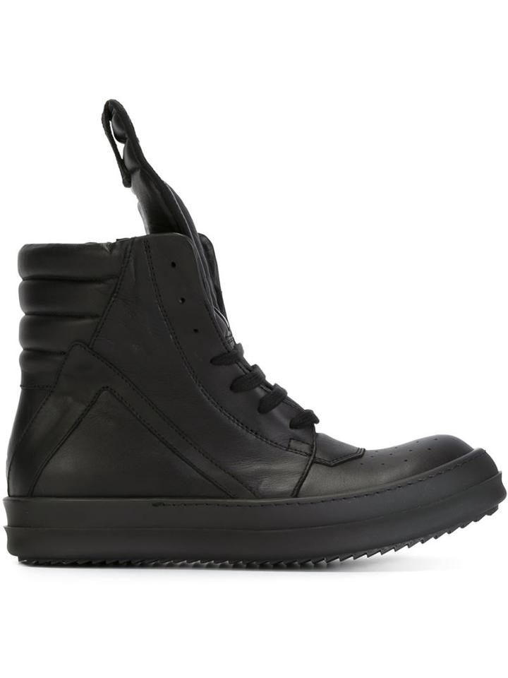 Rick Owens Geobasket Hi-top Sneakers, Women's, Size: 38.5, Black, Calf Leather/leather/rubber