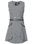Alexander Wang - Fringe Trim Checked Dress - Women - Cotton/nylon/viscose - 2, Black, Cotton/nylon/viscose