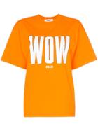 Msgm Wow Print Short-sleeved Cotton T-shirt - Orange