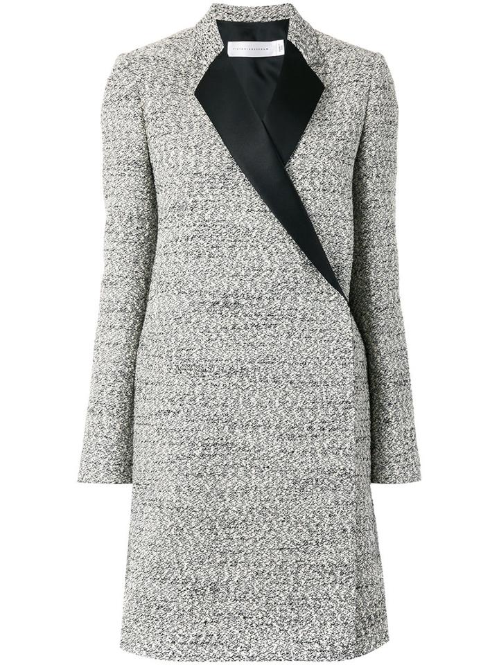 Victoria Beckham Tailored Coat, Women's, Size: 12, Black, Silk/cotton/linen/flax/polyester