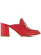 Tod's Chunky Heeled Mules - Red