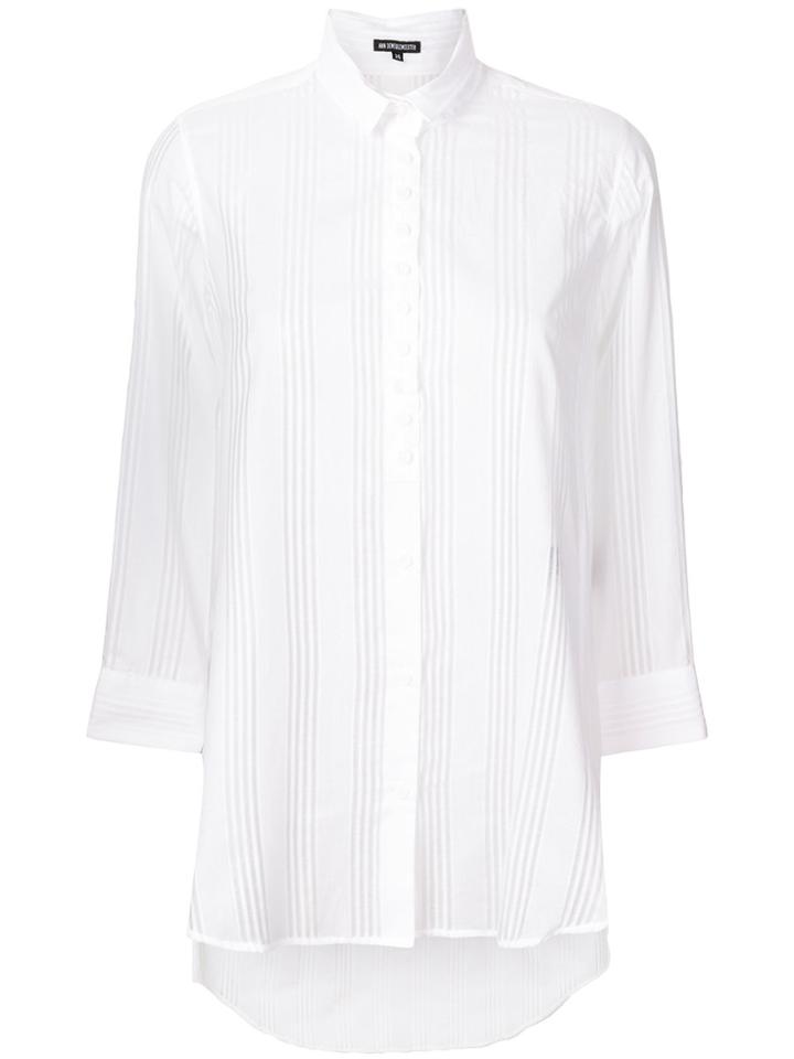 Ann Demeulemeester Striped Longline Shirt - White