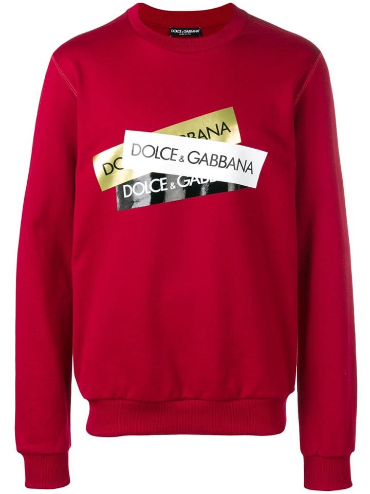 Dolce & Gabbana Logo Print Sweatshirt - Red