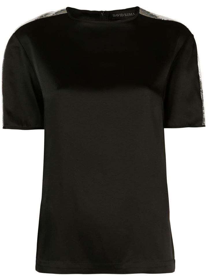 David Koma Sequin Shoulder T-shirt - Black
