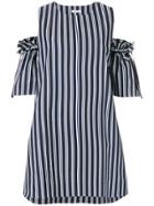 P.a.r.o.s.h. Off-the-shoulder Stripe Dress - Blue
