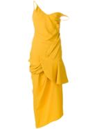 Jacquemus Drape And Frill Detail Dress - Yellow & Orange