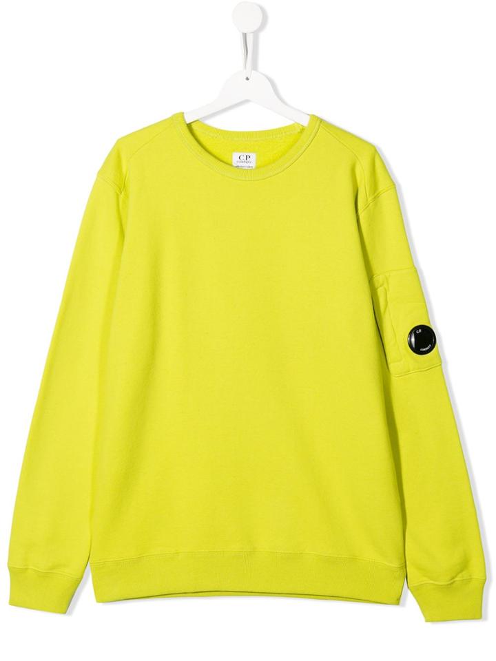 Cp Company Kids Teen Logo Plaque Jumper - Yellow