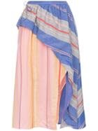 A Peace Treaty Tarouba Stripe High Waist Silk Cotton-blend Skirt -
