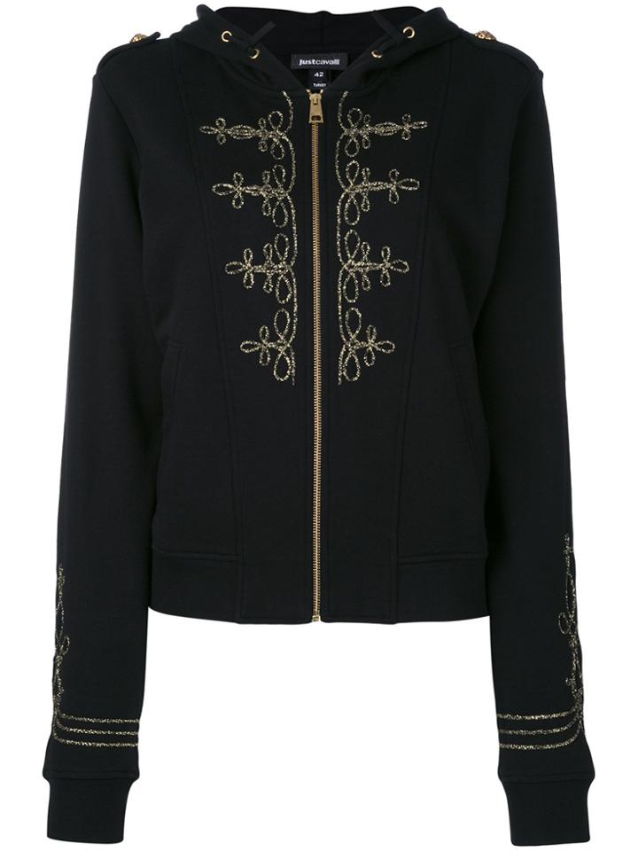 Just Cavalli Zipped Hooded Jacket - Black