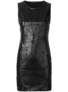 Frankie Morello Faux Leather Geometric Mini Dress - Black