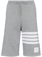 Thom Browne Striped Cotton Jersey Shorts - Grey