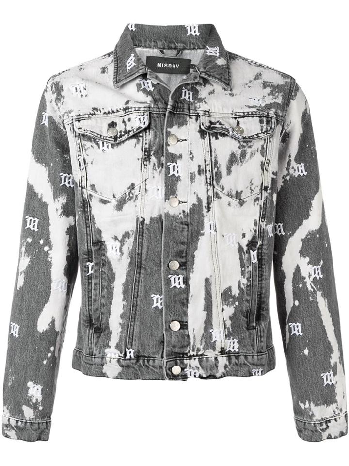 Misbhv Acid Monogram Denim Jacket - Grey