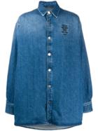 Raf Simons Embroidered Oversized Shirt - Blue