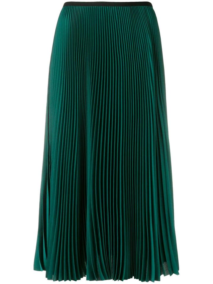 Blanca Pleated Midi Skirt - Green
