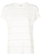 Brunello Cucinelli Pinstriped T-shirt - White