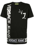 Versace Jeans Silver-tone Printed T-shirt - Black