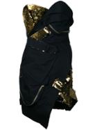 Alexandre Vauthier - Sequin Bustier Mini Dress - Women - Cotton/polyester - 38, Black, Cotton/polyester