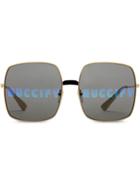 Gucci Eyewear Rectangular-frame Sunglasses - Gold
