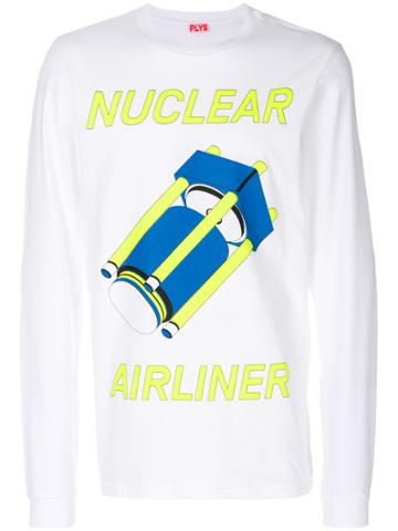 Plys Oversized Printed Sweatshirt - White