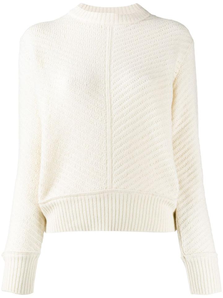 A.p.c. Mock Neck Textured-knit Jumper - White