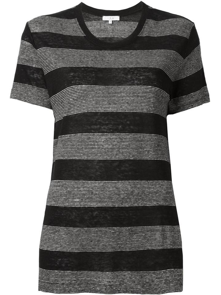 Iro Striped T-shirt, Women's, Size: M, Black, Linen/flax